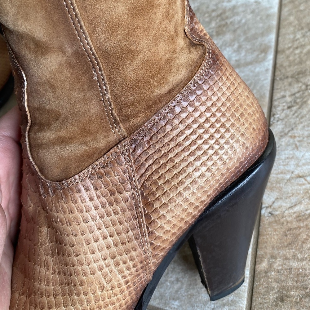 STEVEN Snakeskin and Suede Cowboy Boot - Picture 6 of 14